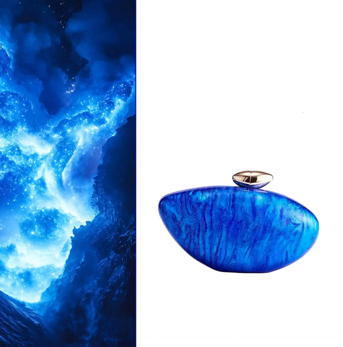 New Hot Sale Acrylic Shell-Shaped Clutch Bag | Women's Designer Evening Party Purse & Cute Birthday Gift (Blue Shoulder Bag)
