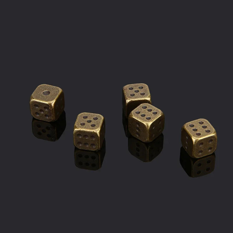 5 PCS/Set Gold/Silver/Bronze Metal Funny Dice Standard 6 Sided Decider Board Game Acessorios 13*13mm Dice