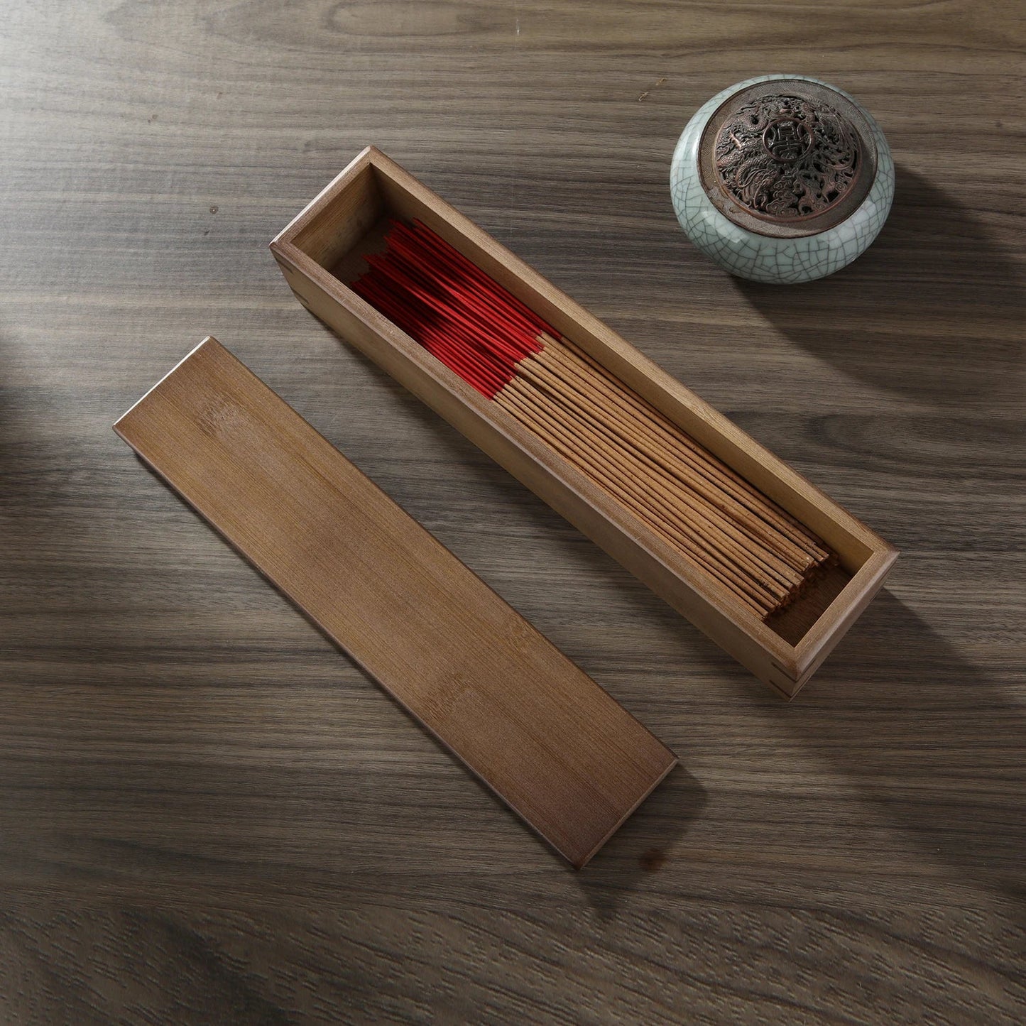Bamboo Incense Stick Storage Box Handmade Incense Holder Case with Lid Organizer for Incense Sticks Ideal for Meditation Yoga