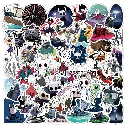 50/100PCS Hollow Knight Graffiti Stickers Cartoon Game DIY Creative Skateboard Luggage Stationery Stickers