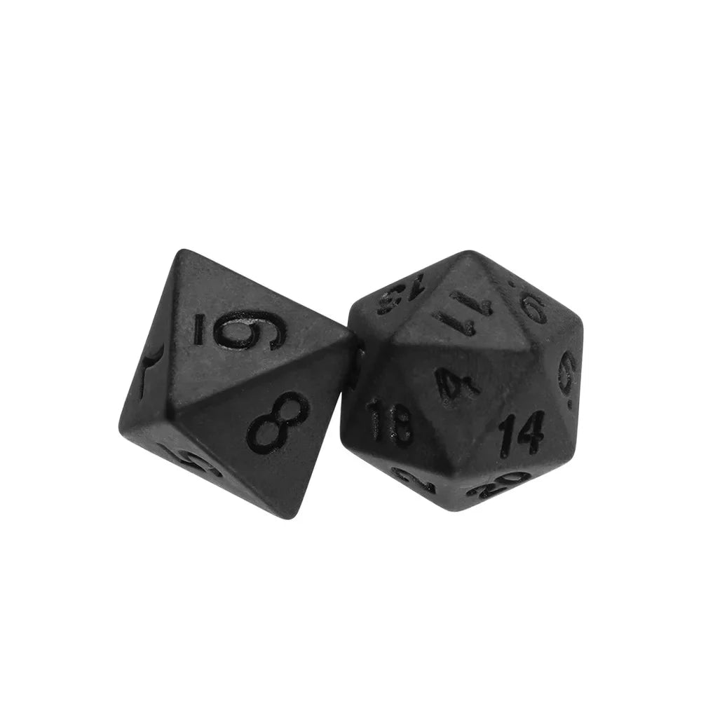 7 Pcs/set  Scrubs Pure Black Digital Dice Board Gameaccessories