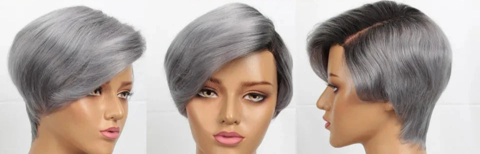 Rebecca Ombre Blonde 613 Pixie Bob Wig | HD Transparent T-Part Lace Front