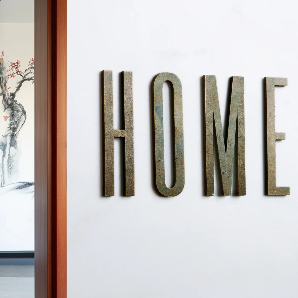 Bronze Self Adhesive House Number Metal English Alphabet Letters for Apartment Room Door Plate Table Mailbox Number Stickers 7cm