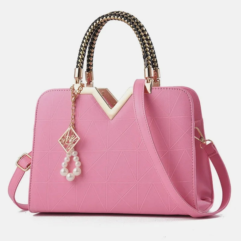 Women's Handbag Patchwork Shoulder Messenger | Office Work PU Leather Female Bag & Ladies Luxury Fashion Elegant Tote
