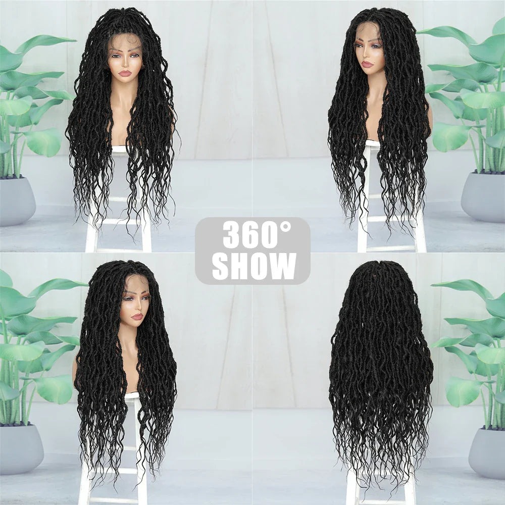 IPARTY 32" Knotless Faux Locs Wig | Full Lace Goddess Braids