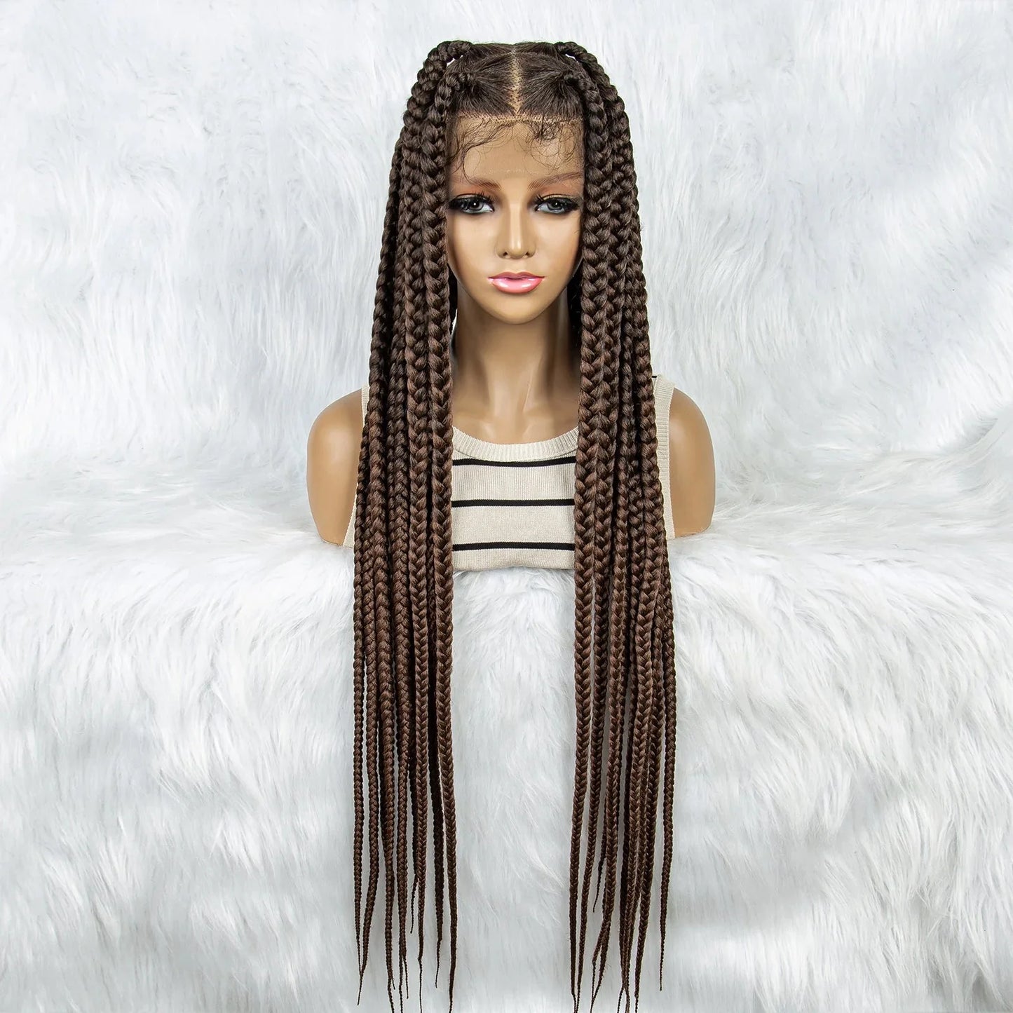 HD Lace Knotless Square Box Braids Wig | Full Lace | Baby Hair | Black Women