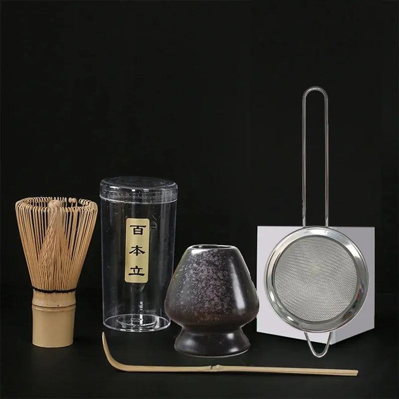 4PCS/set Japanese Matcha Set Safety Bamboo Buddha Tea Spoon Tea Set Indoor Tea Stirring Tools Accessories Kitchen Teaware Sets