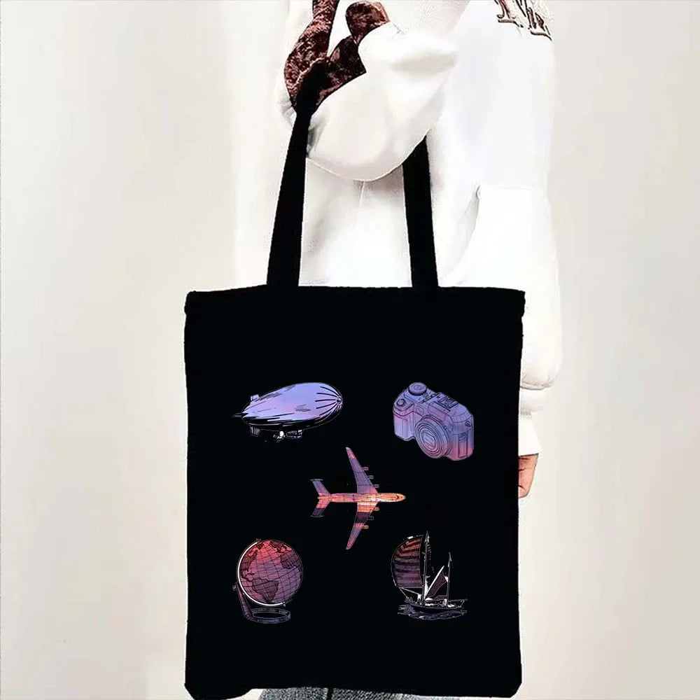 Woman's Large Capacity Canvas Tote Bag | Stylish Travel & Shopping Shoulder Handbag (Work, Gym, Grocery, Eco-Friendly)