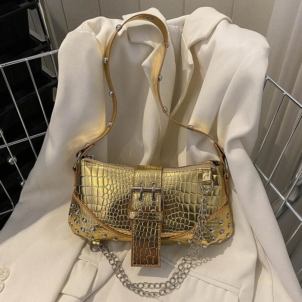 Fashion Women's Shoulder Bag | Y2K Armpit Bag & Luxury Design Pleated Underarm Bag (Solid Color Messenger Purse Hobos Handbags)