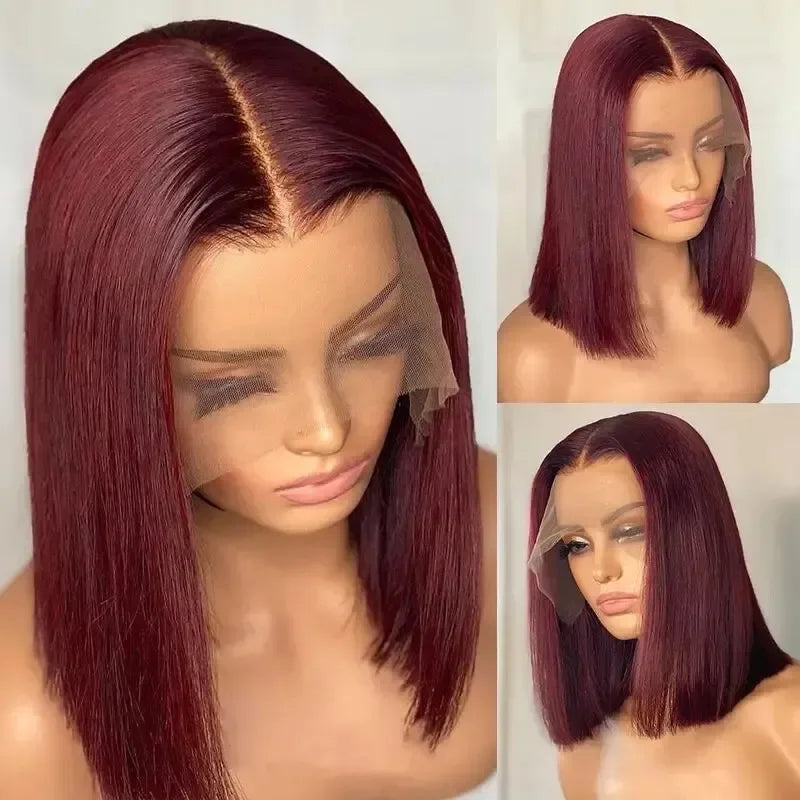 Natural Black Straight Short Bob Wig | 13x6x1 T-Part Lace Front Human Hair (180% Density, Wear & Go)