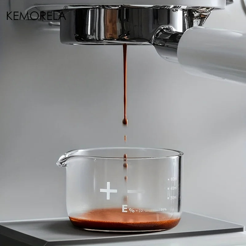 KEMORELA 1/2PCS Espresso Shot Glasses 60ml Clear Scale Measuring Cup Liquid Heavy Glass Coffee Cups Home Barista Accessories