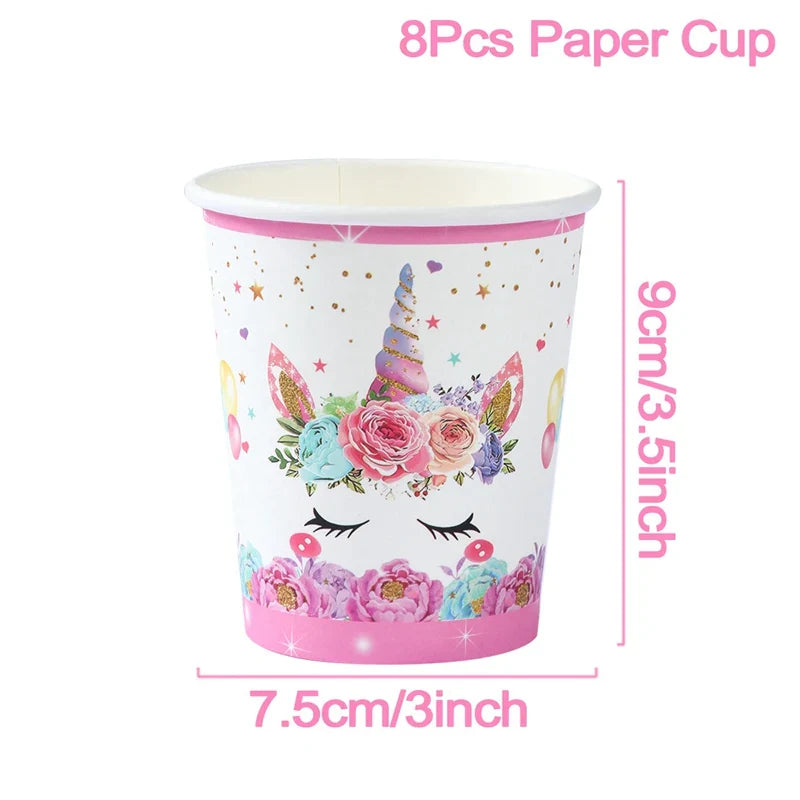 Rainbow Unicorn PE Tablecloth Happy Unicorn Theme Birthday Party Decorations Kids Favors Table Cover Girls Baby Shower Supplies
