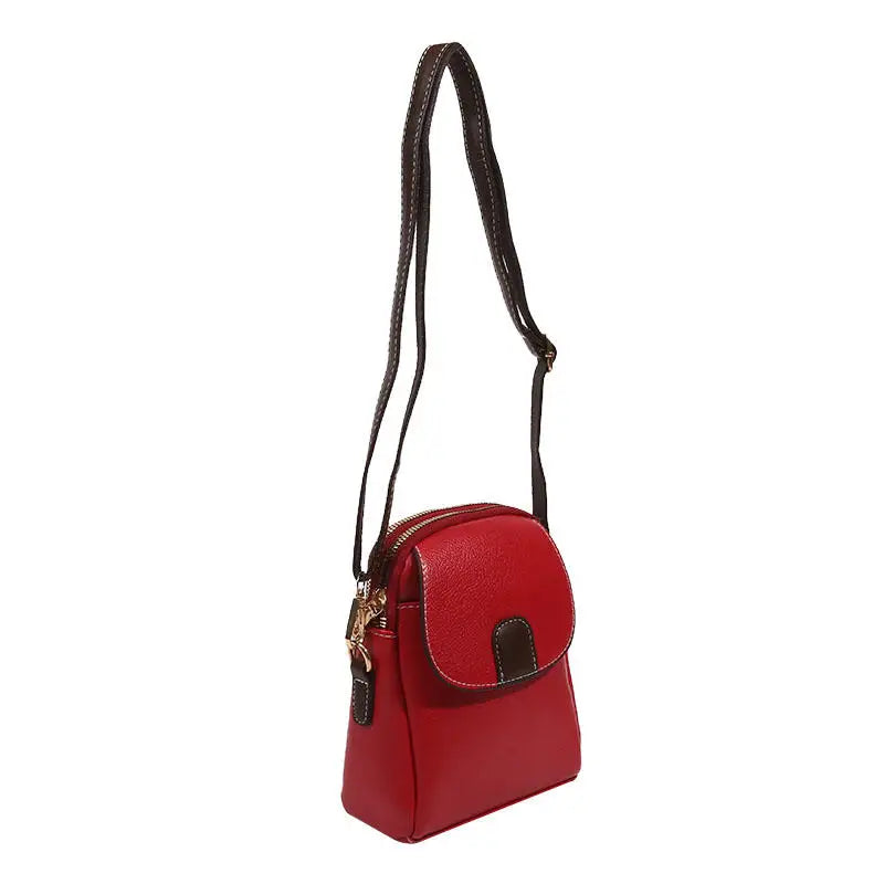 Fashion Leather Crossbody Bag for Women | Mini Shoulder Bag & Flip Zipper Messenger Bag (Students' Small Handbag)