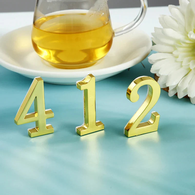 1PCS Metal House Number Self-Adhesive Apartment Door Numbers House Number Plate for Outdoor Hotel Home Mail Box Label #0-9