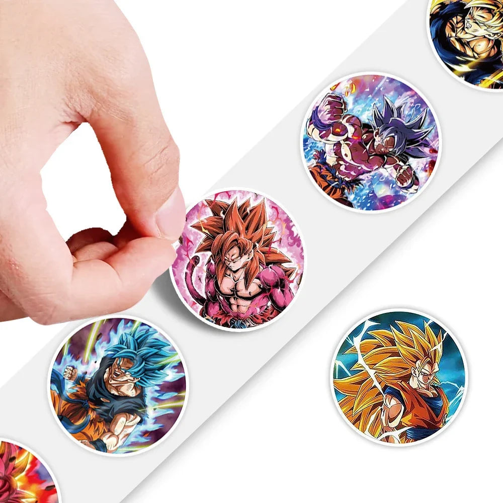 500pcs Anime Dragon Ball Sealing Stickers Guko Cute Cartoon Anime Stickers Round Diy Decor Album Diary Label Graffiti Sticker