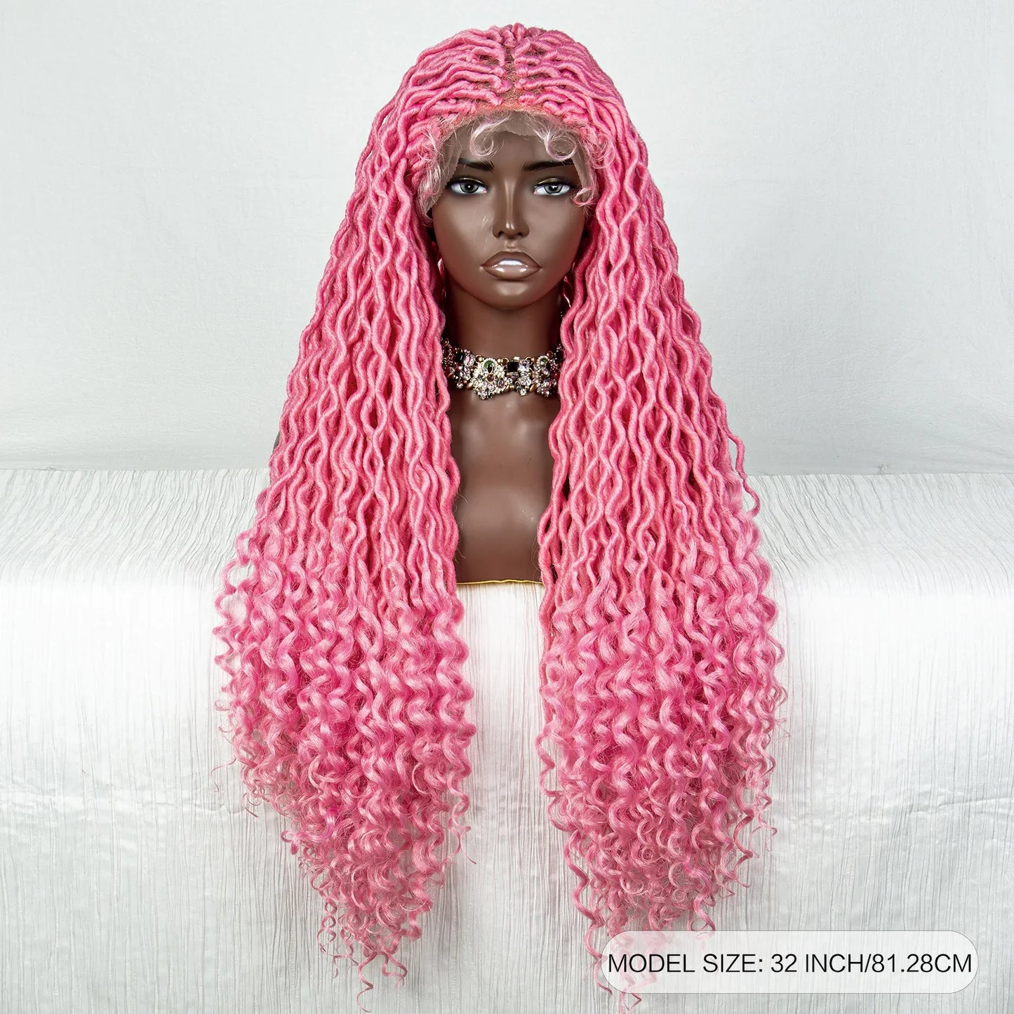 Colorful Dreadlocks & Water Wave Braids Wig | Lace Front | Baby Hair