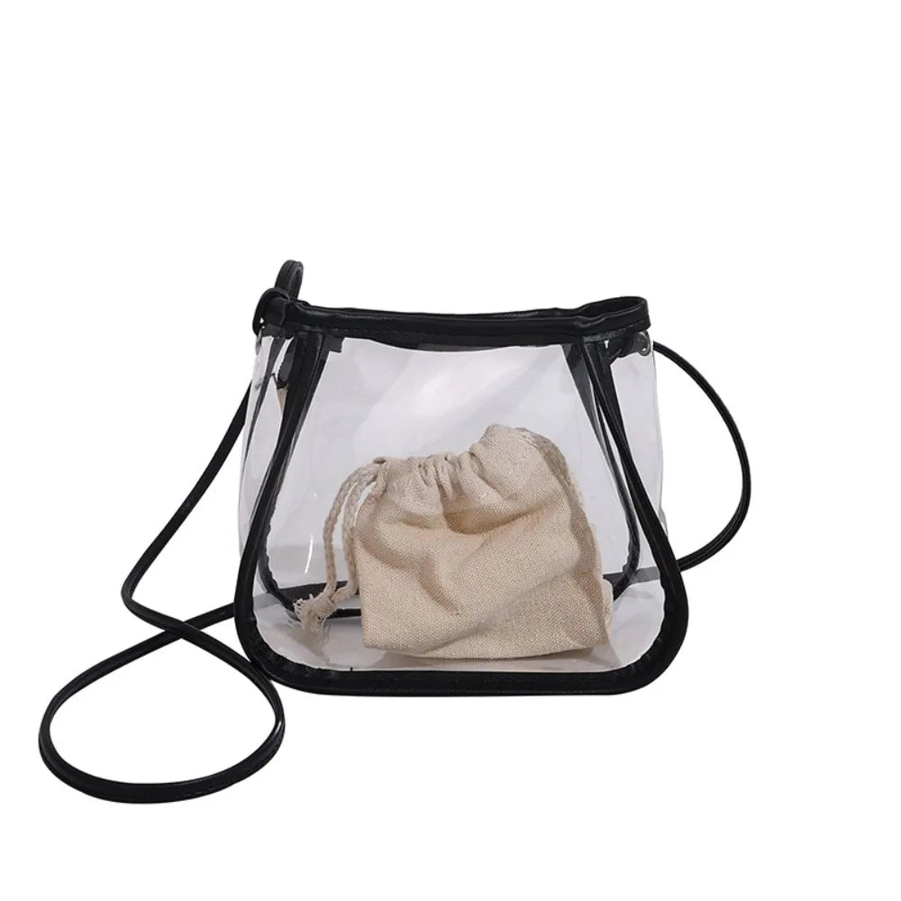Creative 2-in-1 Clear Crossbody Bag | Portable Waterproof PVC Shoulder Tote (Casual Women's Commuting Bag)