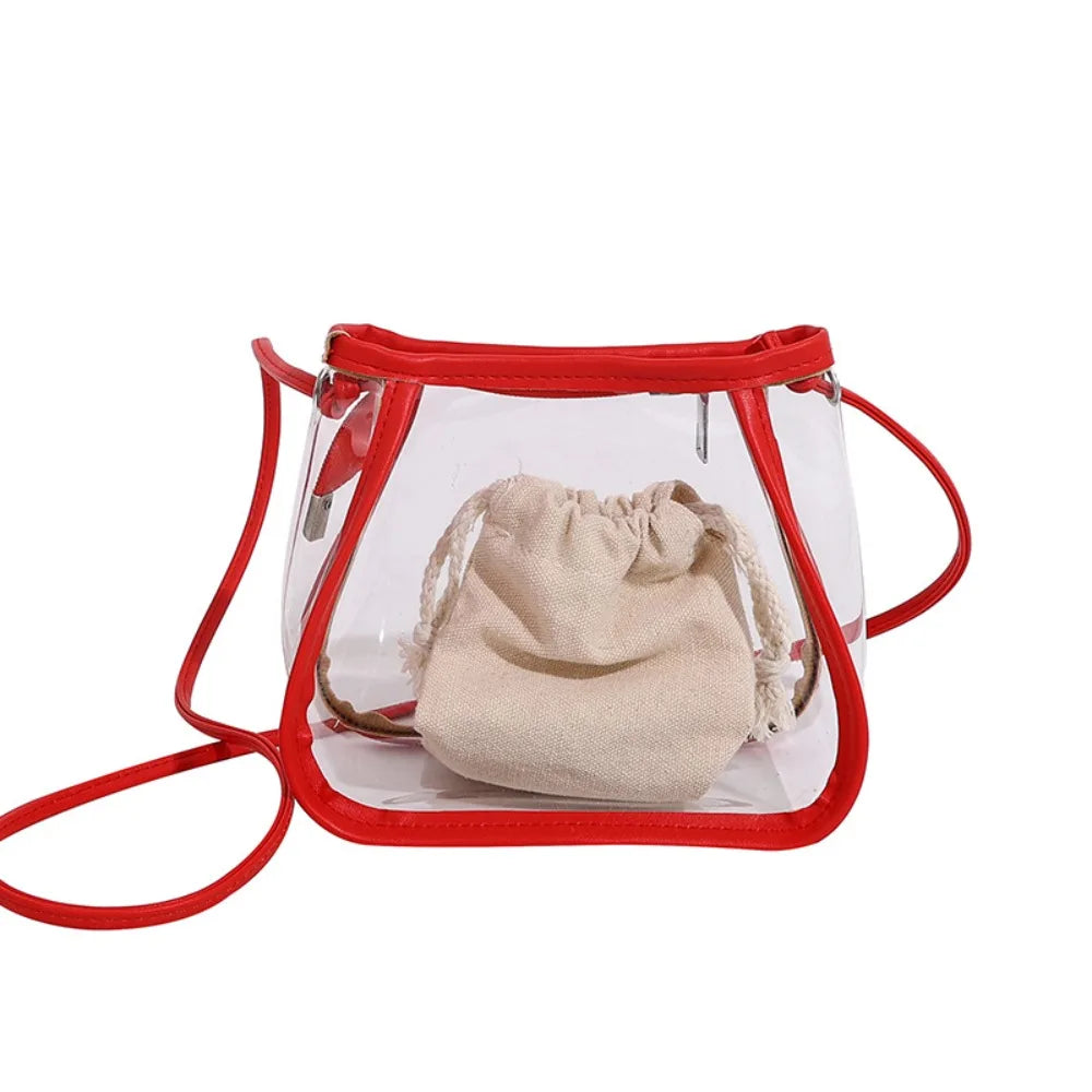 Creative 2-in-1 Clear Crossbody Bag | Portable Waterproof PVC Shoulder Tote (Casual Women's Commuting Bag)
