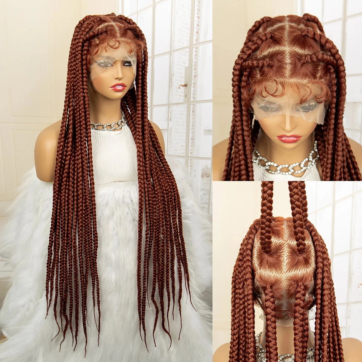 Jumbo Cornrow & Knotless Box Braids Wig | Full Lace | Baby Hair | Black Women