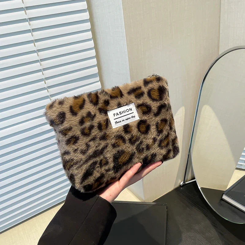 Leopard Print Retro Makeup Bag | Large Capacity Cosmetic Bag & Fashion Portable Storage Bag (Travel Toiletry Bag)