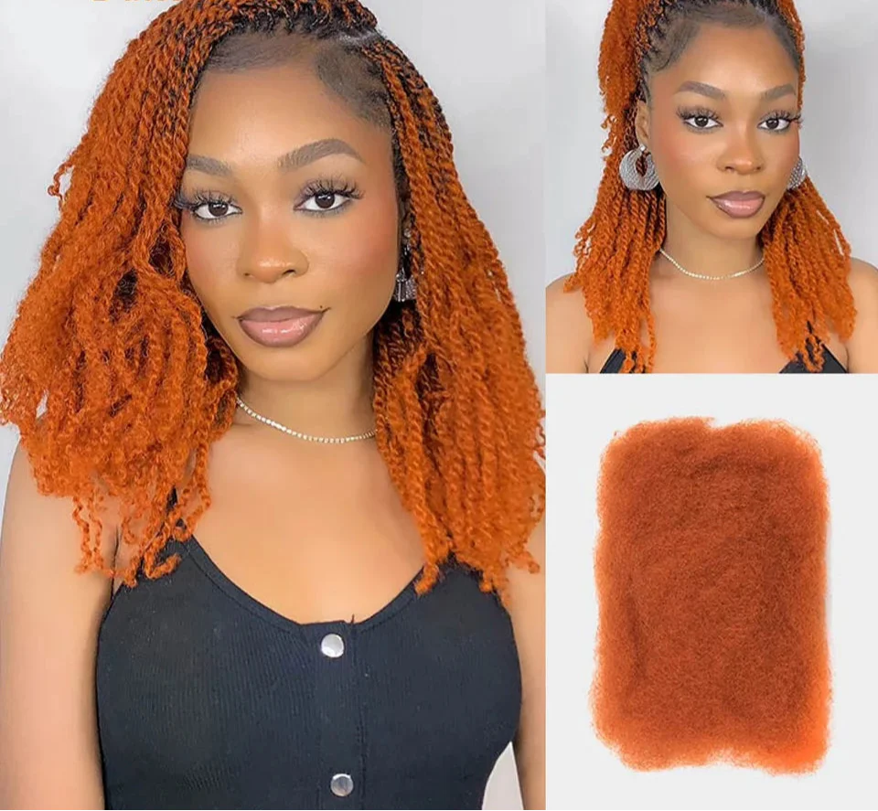 TOP Selling Afro Kinky Bulk Braiding Hair Extensions | Rebecca Lightweight Natural & Colored Brazilian Remy Hair (Long-Lasting)