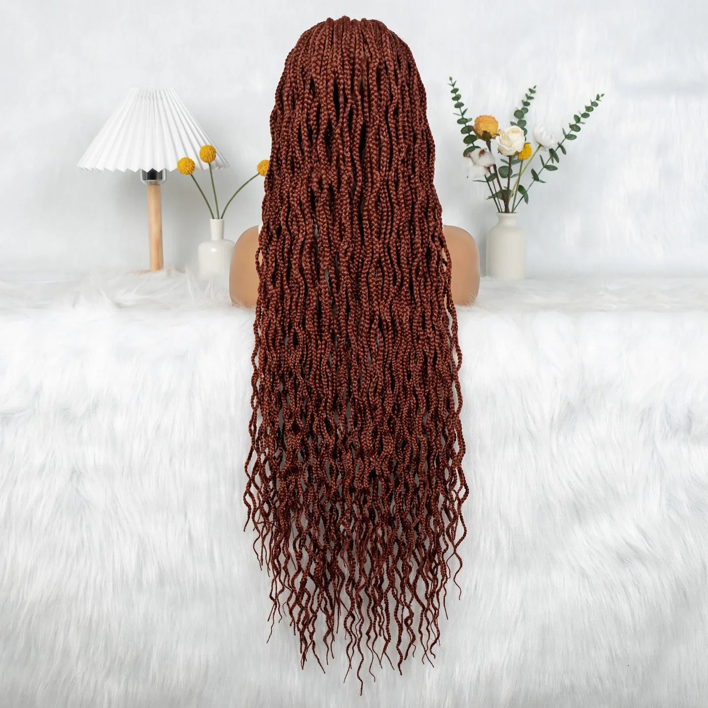 Crochet Box Braids Full Lace Wig with Pre-Plucked Hairline