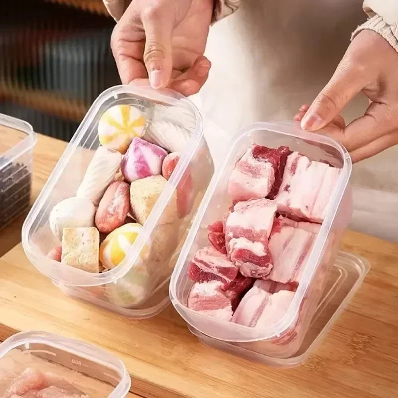 1/10PCS Refrigerator Freeze Meat Box Food Preservation Boxes Vegetable Fresh Storage Container with Lid Container Food Crisper