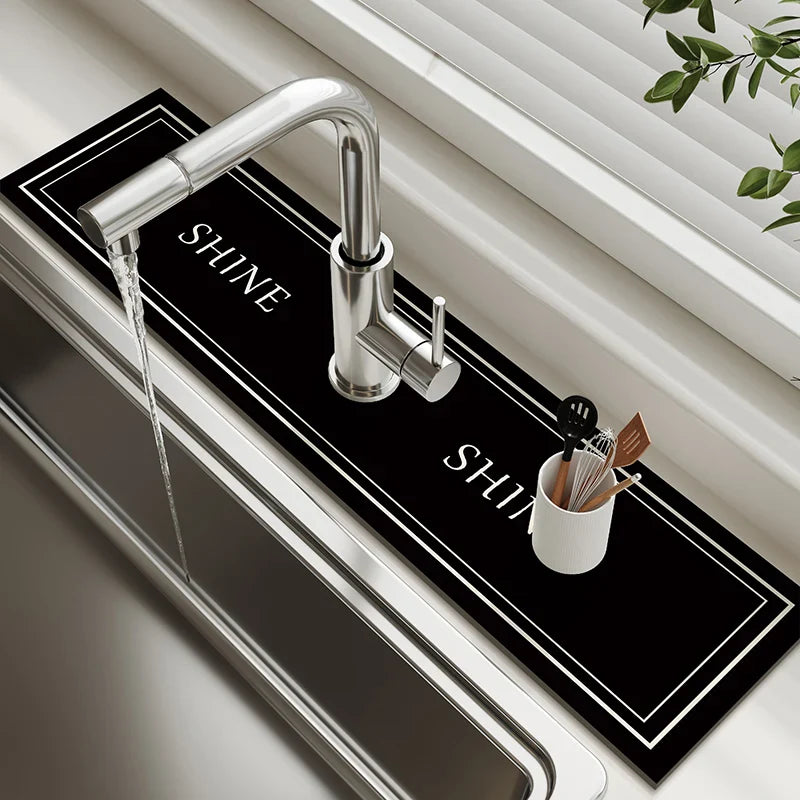 Sink Faucet Mat Kitchen Mat Drainage Mat Absorbent Table Mat Diatom Mud Bathroom Non-Slip Mat Waterproof Countertop Protection