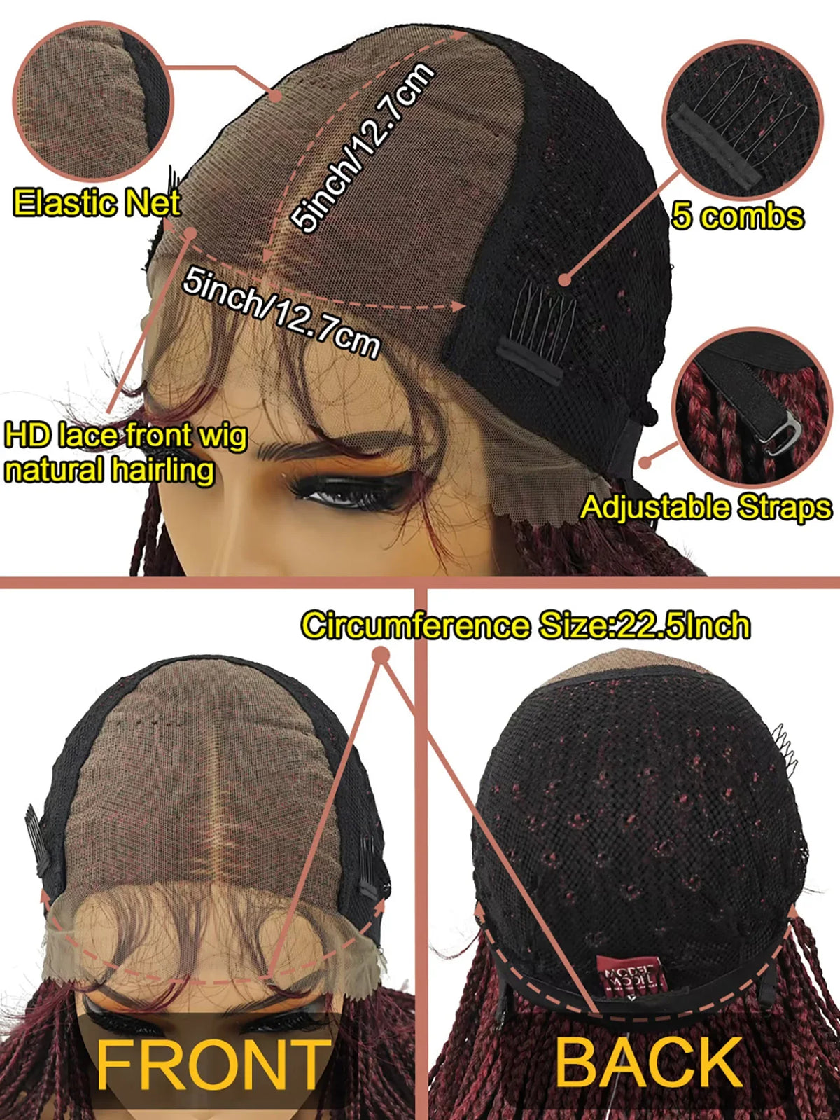 Long Curly Braided Wig | Synthetic Braiding Wig | Daily Use | 26+ Inches