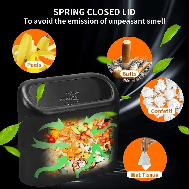 Car Trash Can (With Lid), Small Car Trash Can, Leak-Proof Mini Car Supplies