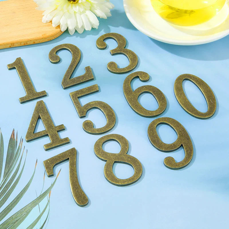 1Pcs 3Inch Metal Mailbox Numbers Solid Zinc Alloy House Numbers for Outside Self Adhesive 3D Address Numbers for House Apartment