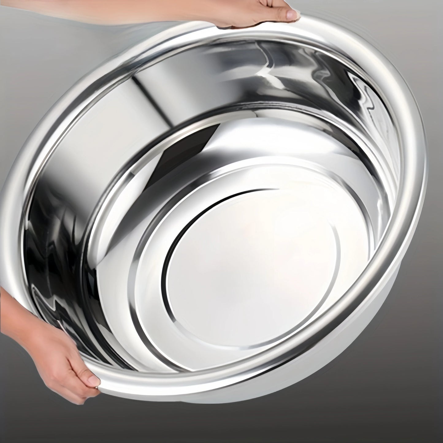 1-2pcs large stainless steel basin and thick washbasin, 36cm/14inch extra large kitchen vegetable wash basin