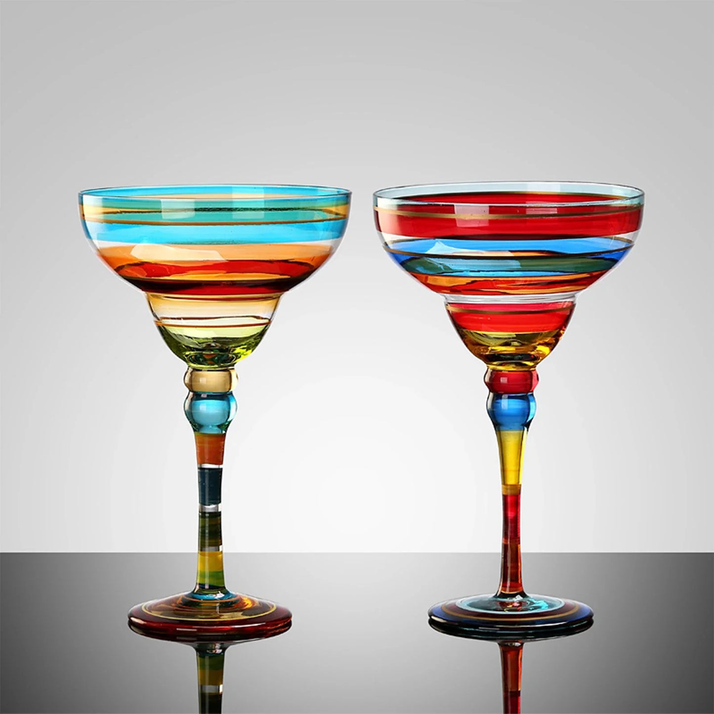 Margarita Cocktail Goblet Cup Multi-Purpose Colorful Wine Glasses for Home Bar Wedding Party