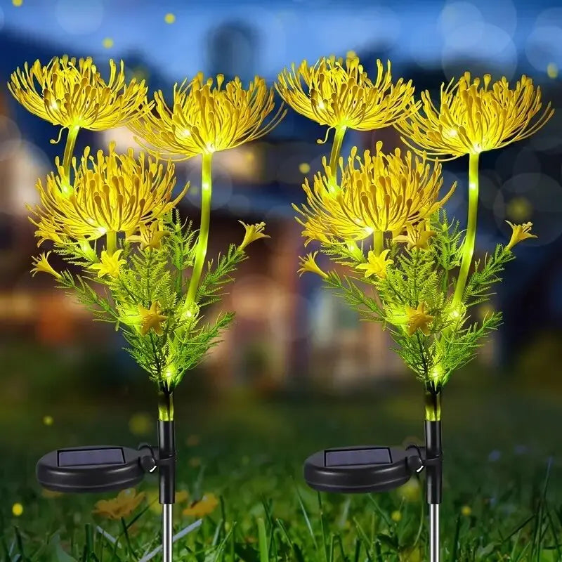 2PC Solar Bian Flower LED Garden Lights,Outdoor Waterproof Lawn Lamp,Landscape Lighting For Yard,Walkway,Path,Party,Christmas