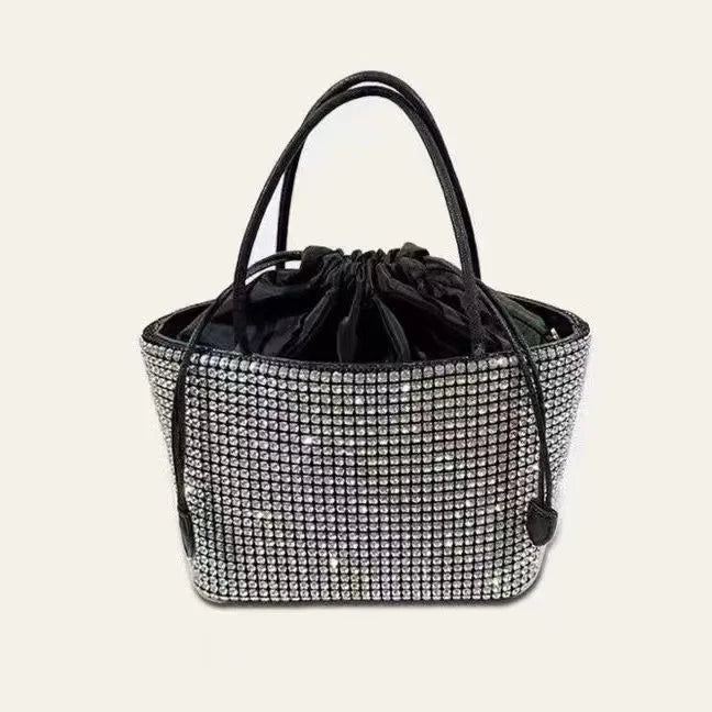 Glamorous Rhinestone Pearl Stage Bag | Women's Sparkly Evening Clutch & Luxury Performance Purse (Large Capacity Crossbody Shoulder Bag)