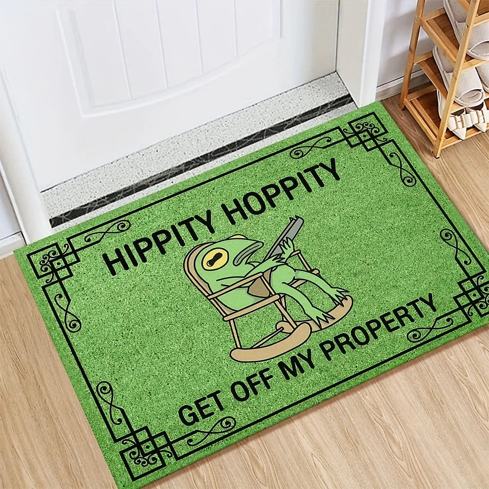 VIKAMA Leisure Frog Carpet Green Doormat Welcome Mat Outdoor Carpet Lightweight Living Room Carpet Rug For Bedroom  Home Decor