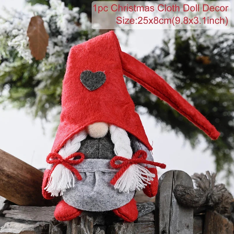 Santa Claus Doll Chirstmas Decorations Home 2025 Decor Table Elk Doll Christmas Ornaments Xmas Navidad Gifts Happy New Year 2026