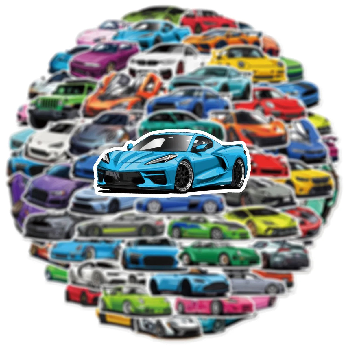 50/100 PCSRacing Car Cartoon Stationery Graffiti Stickers Decorative Water Cups Scooter Luggage Waterproof Stickers
