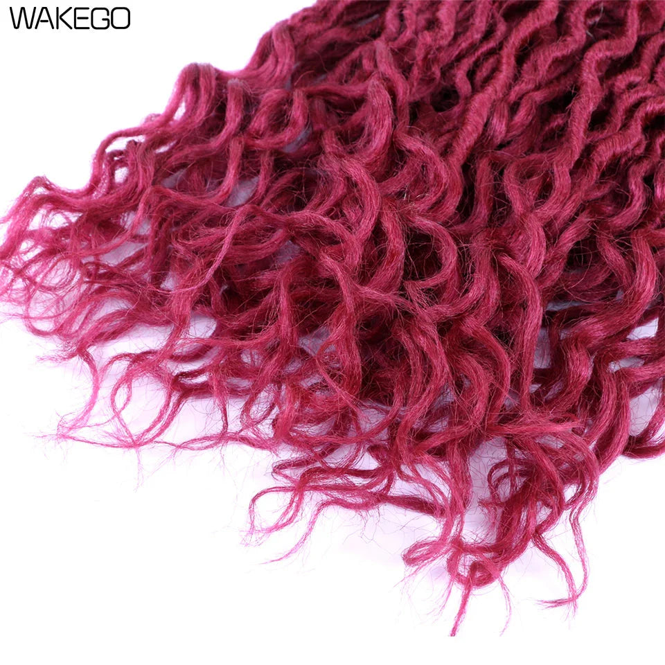 Goddess Faux Locs Crochet Hair | 18" Soft Curly Braids | Ombre Dreadlocks Extensions | 24 Strands/Pack
