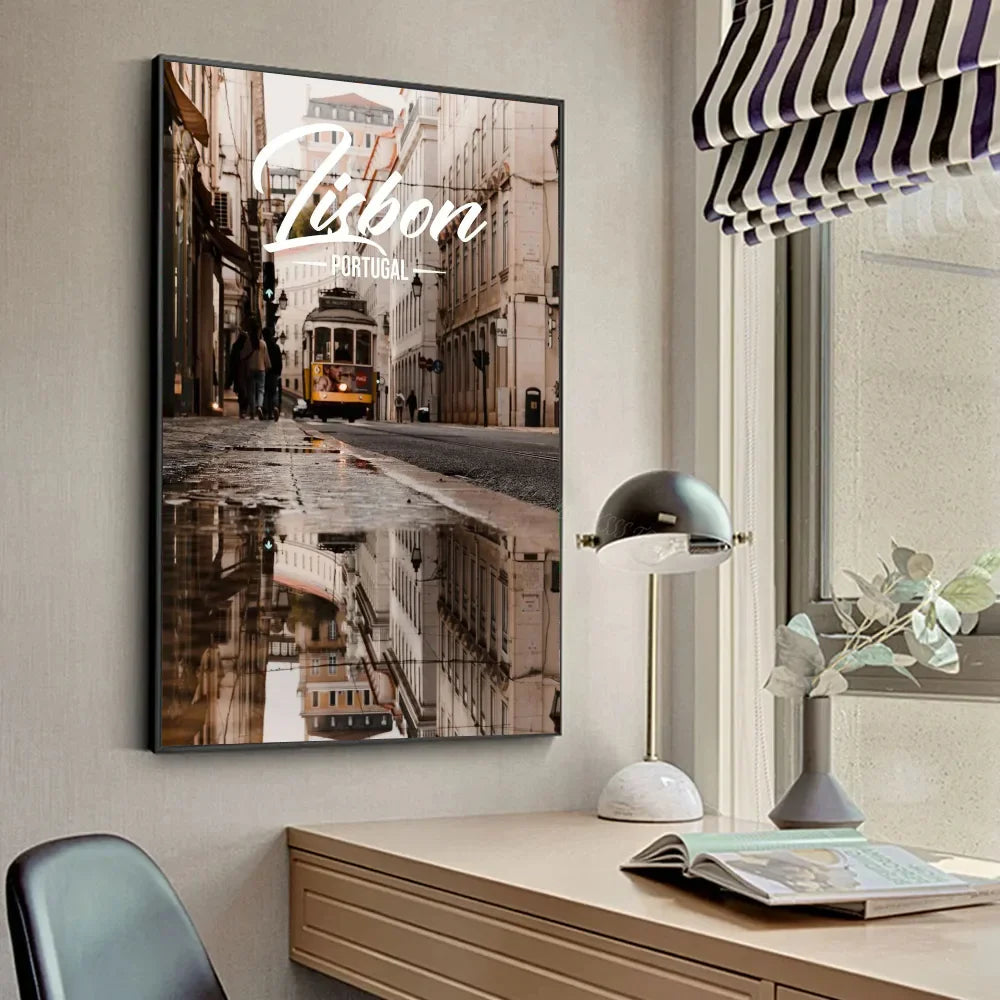 Famous Travel CitiesKuala Lumpur_Dubai_Amsterdam_Lisbon_ Poster HD Posters Home Room Bar Cafe Decor Art Wall Painting Picture