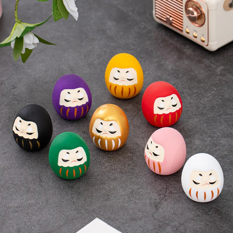 8 styles Japanese Ceramic Daruma Doll Crafts Lucky Charm Fortune Ornament Landscape Home Desk Decor Miniature Gifts Accessories