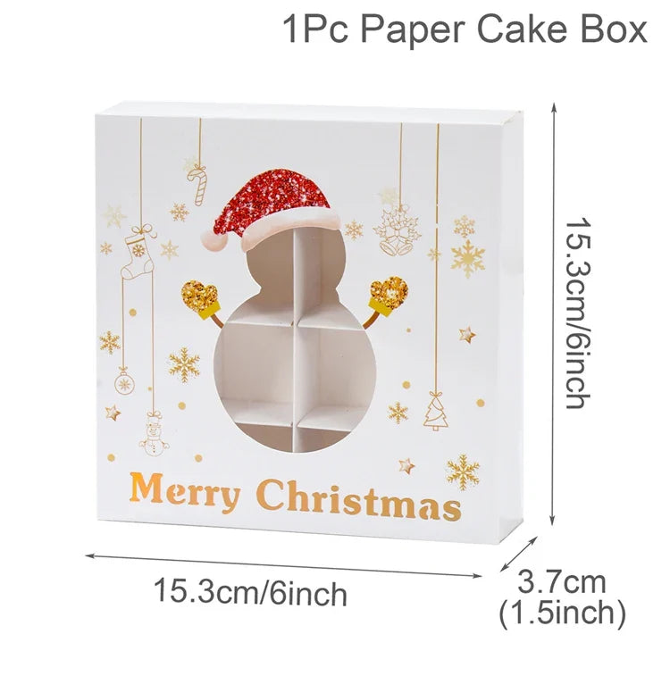 Christmas Cookie Box Candy Packaging Box Merry Christmas Decoration For Home 2025 Navidad Noel Xmas Tree Ornament Decor New Year