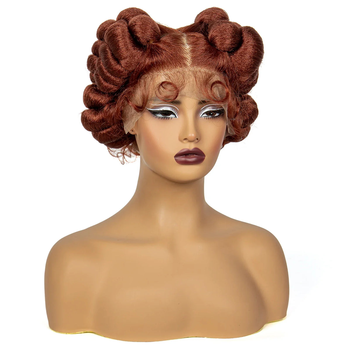 Short Cute Bantu Knotless Braids Wig | Transparent Full Lace | Handmade