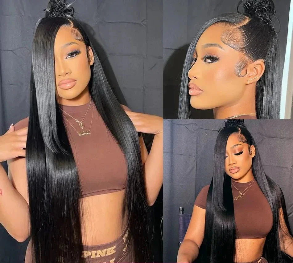 High Density Bone Straight Human Hair Wigs | 13x6 HD Lace Frontal Wig (30-40 Inch Transparent Lace Front Wigs for Women - On Sale)