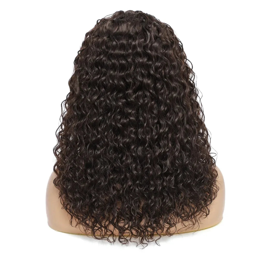 Water Wave Headband Wig | Darker Brown | Synthetic Curly Hair Wig | 20 Inches | Glueless | Full Machine Made Wigs