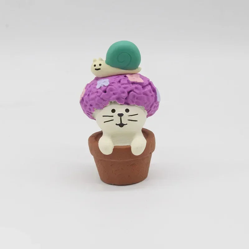 Cat Resin Decoration Crafts Rain Scene Frog Small for Desk Decoration Ornaments Craft Toys Collection Gifts Wholesales 2024 New