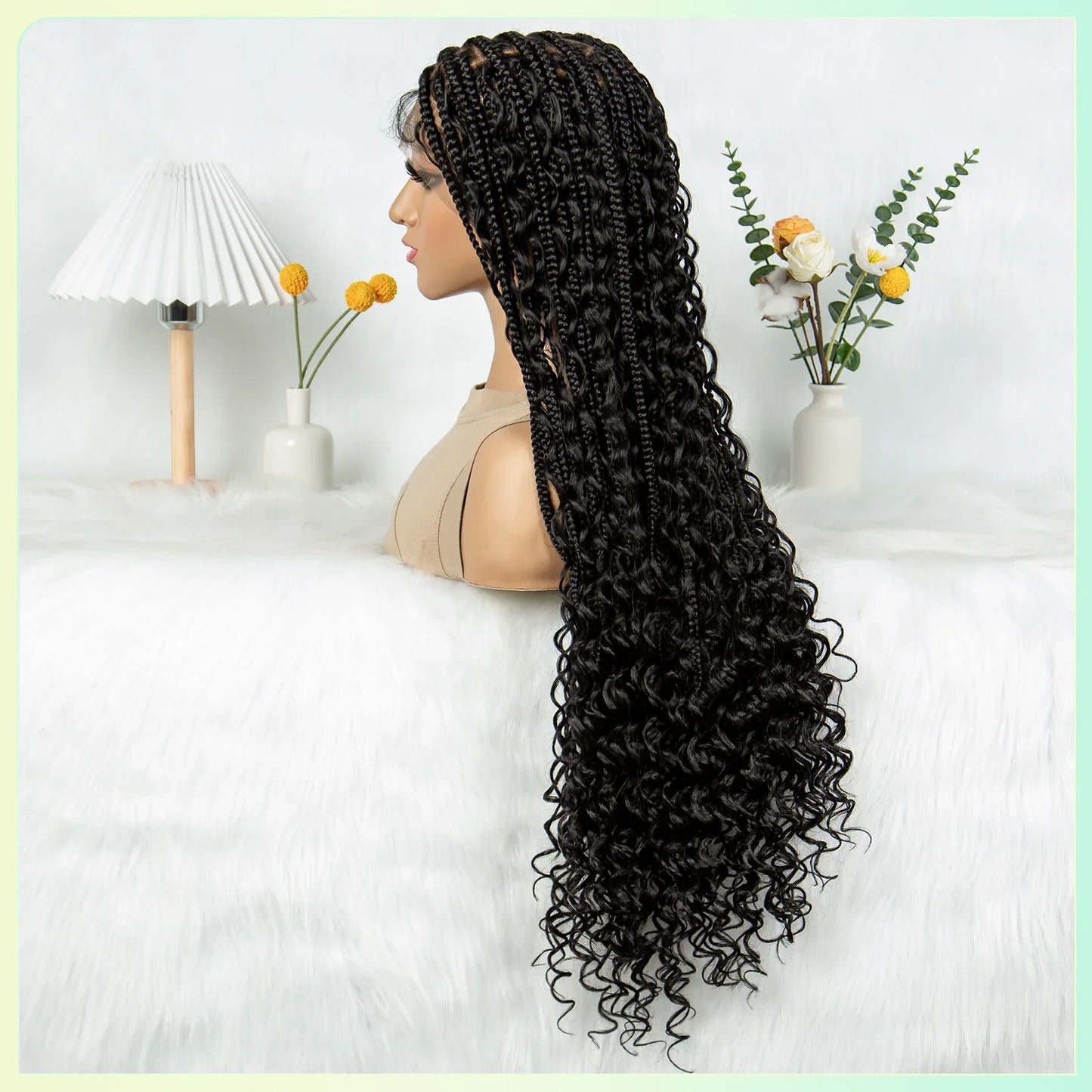 HD Transparent Boho Box Braids Wig | Full Lace | Knotless | Black Women & Girls