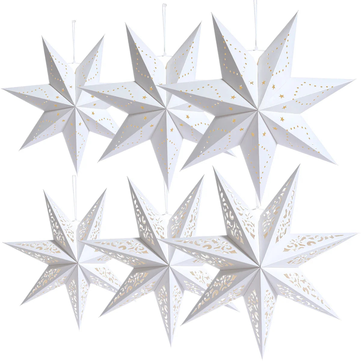 30-75cm Hollow Star Hanging Pendant Eid Mubarak Christmas Ramadan Decoration 2024 Islamic Muslim Party Decor Ramadan Kareem Gift
