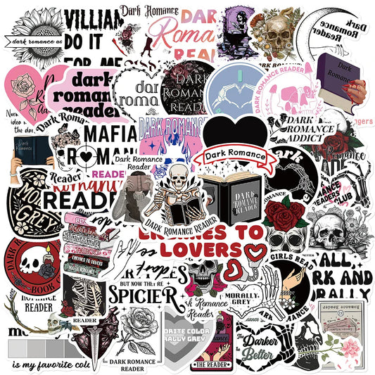 10/30/50pcs Cool Gothic Dark Romance Reader Stickers Decals Laptop Phone Suitcase Fridge Skateboard Waterproof Sticker Kids Toys
