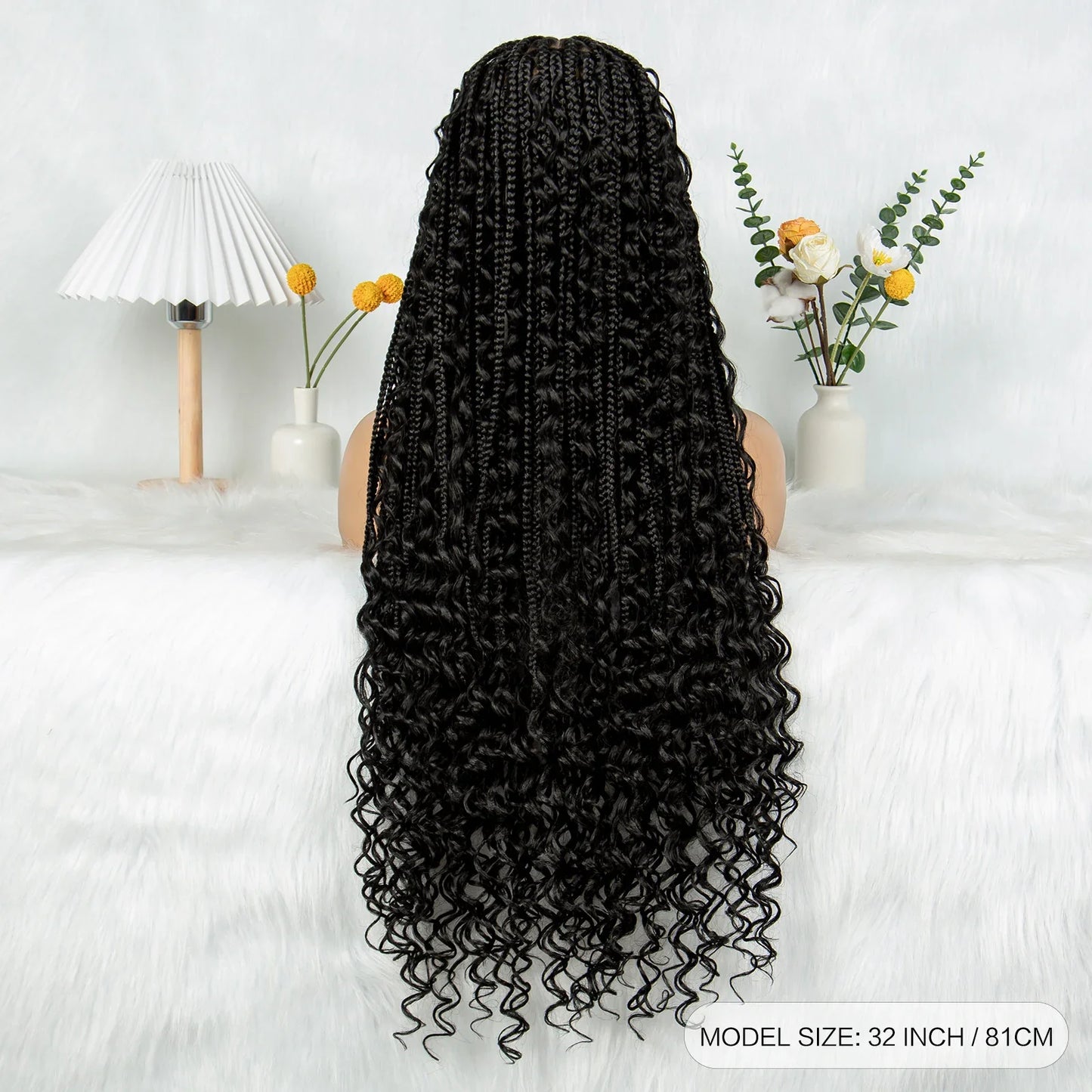 HD Transparent Boho Box Braids Wig | Full Lace | Knotless | Black Women & Girls